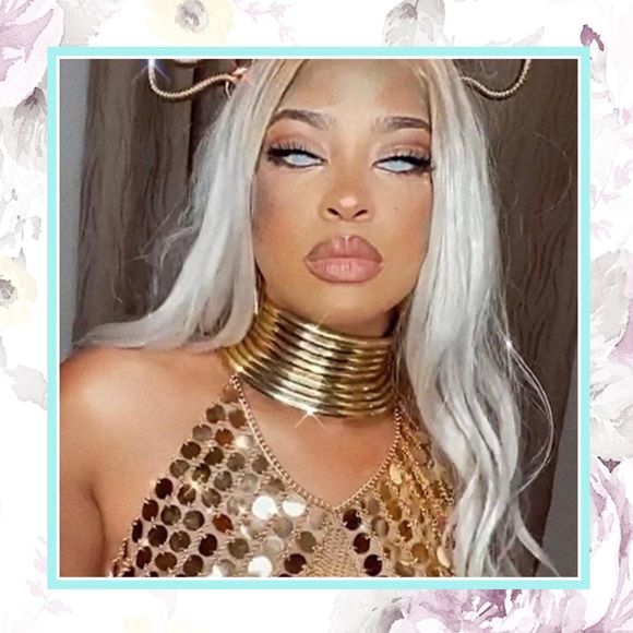 🌸 GODDESS CHOKER NECKLACE STACKER LAYER STYLE GOLD BOHEMIAN BOHO QUEEN COSPLAY - Picture 1 of 9
